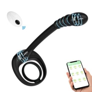 Anillo Vibrador para Pene con tapón anal y Control Remoto y App COS080
