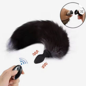 Plug anal con Vibrador  más cola de zorro COS080