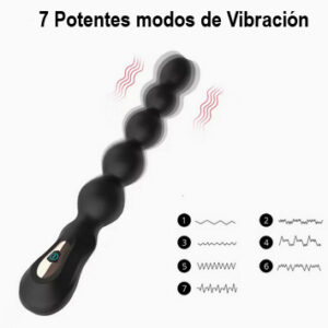 Tapón anal vibrador con cuentas COS080